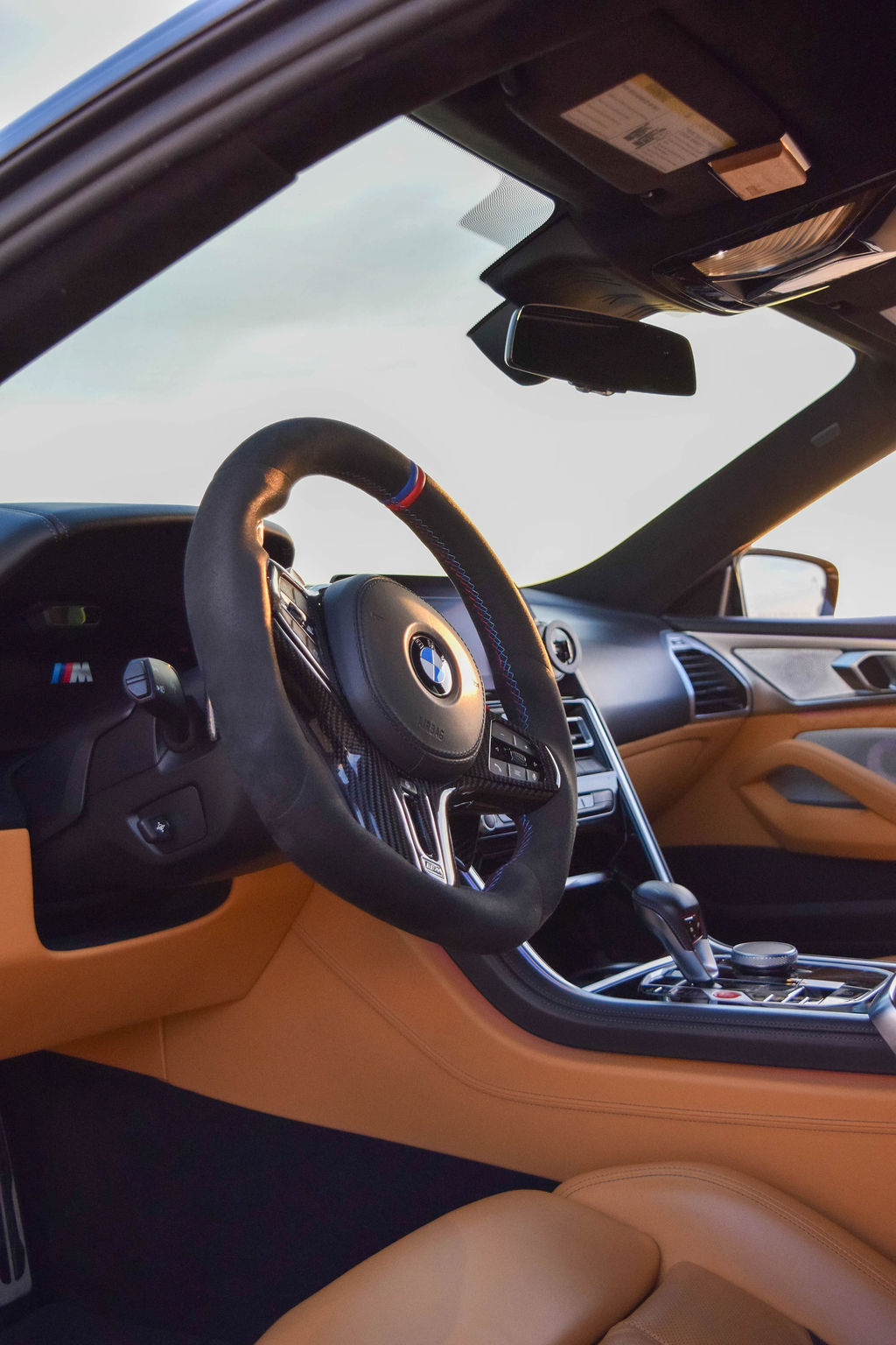 Satin Black BMW M8 Competition sports car with 4 seat cabin, Orange County rental
