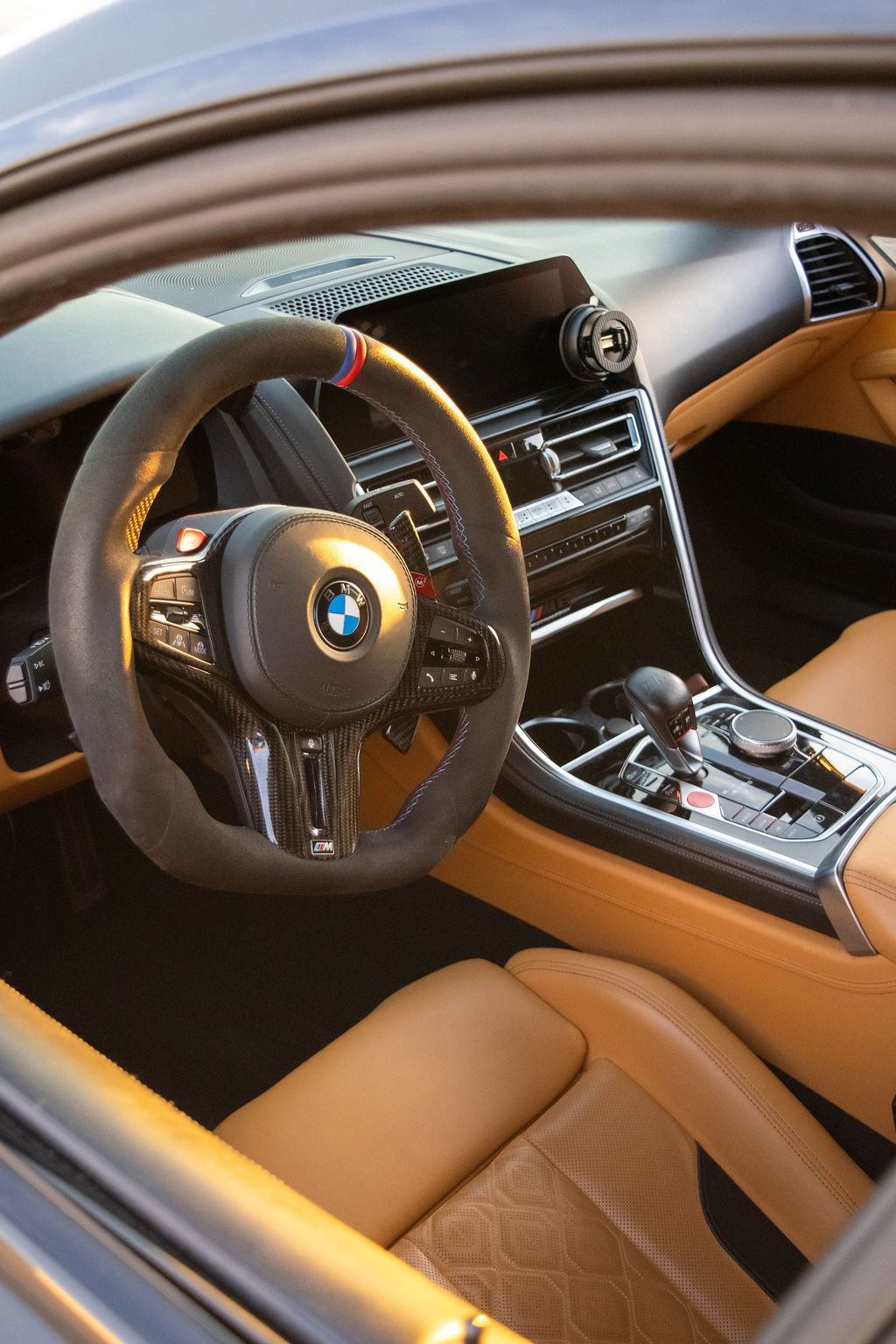Satin Black BMW M8 Competition AWD sports car, exotic rental in Orange County