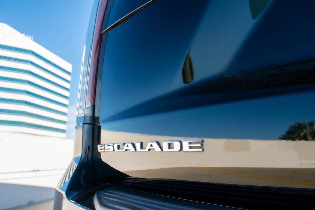 Black Cadillac Escalade ESV Sport, Black interior, exotic car rental in Orange County