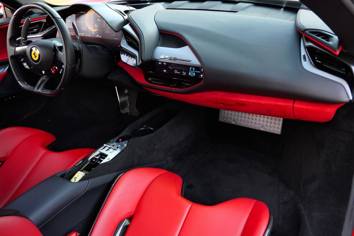 Red Ferrari SF90 Stradale dashboard