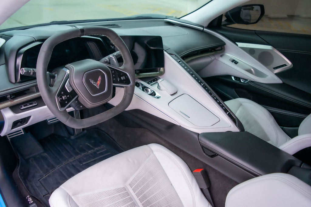 Chevrolet Corvette C8 Stingray in Black with White interior, Orange County rental