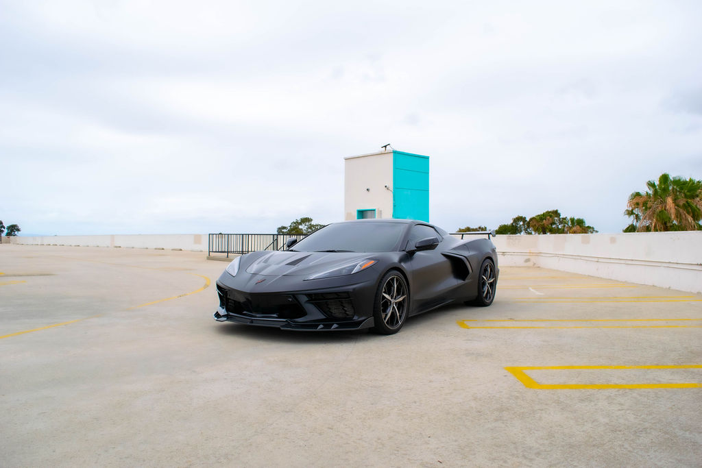 Black Chevrolet Corvette C8 Stingray, 2 seats and 2 doors, rental in Orange County