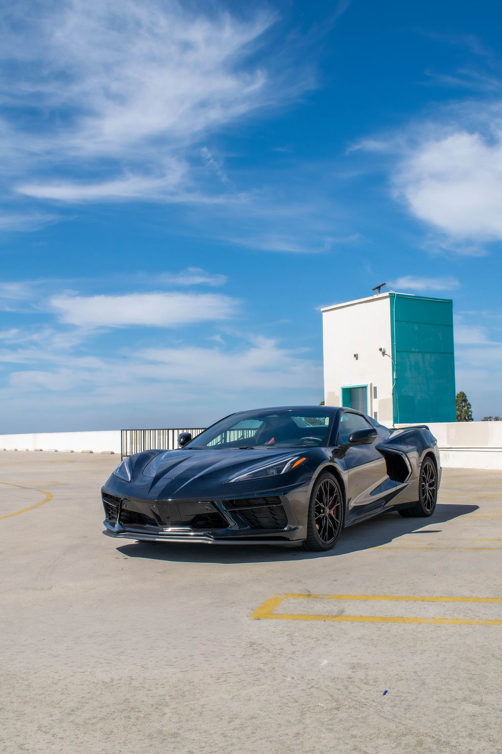Chevrolet Corvette C8 Stingray in Black with Black and Red interior, Orange County rental