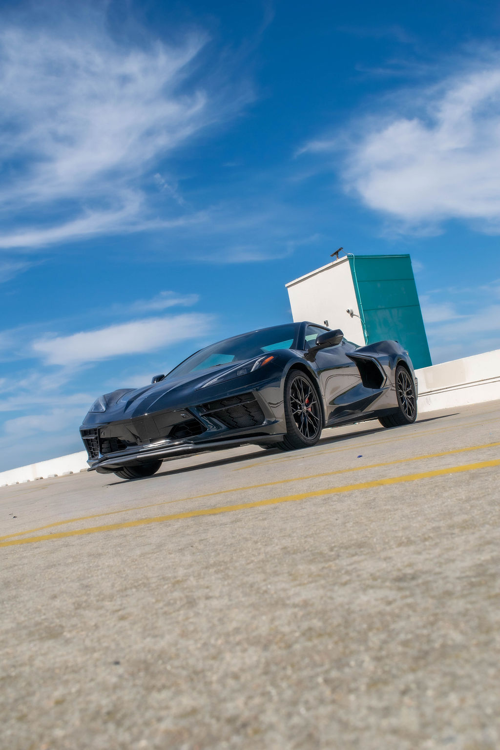 Black Chevrolet Corvette C8 Stingray exotic car rental, 2 doors, Orange County
