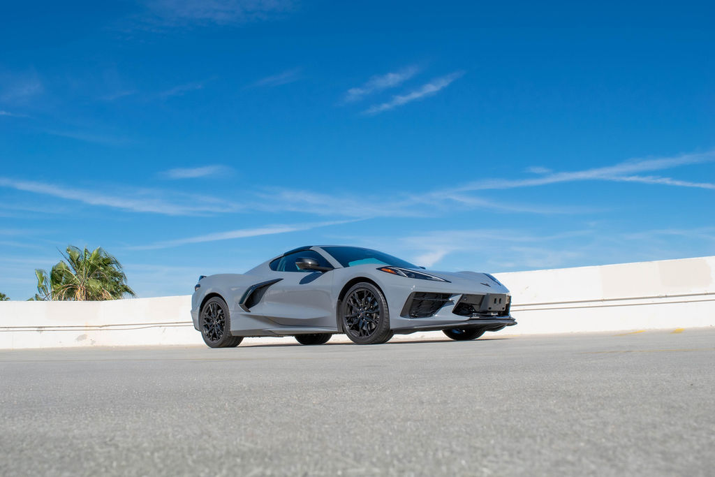 Grey Chevrolet Corvette C8 Stingray, Black interior sports car available in Orange County