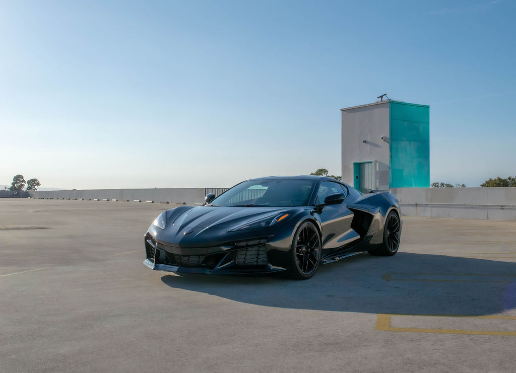 Black Chevrolet Corvette C8 Z06 sports car, Black cabin, delivered in Orange County