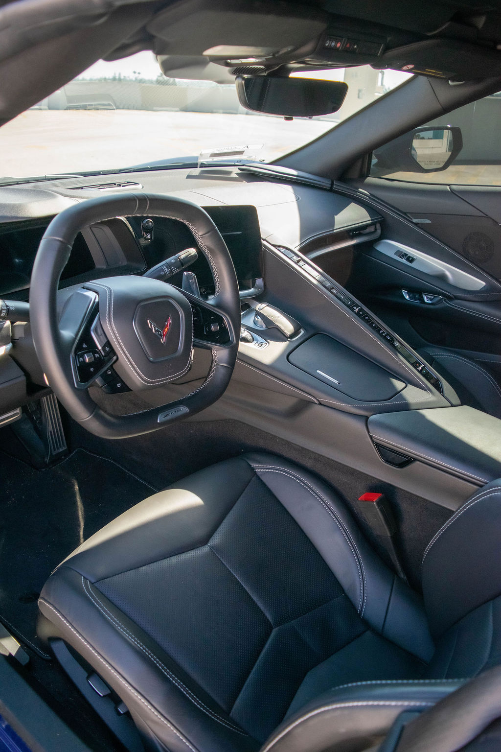 Blue Chevrolet Corvette C8 Z06 sports car available to rent across Orange County, CA