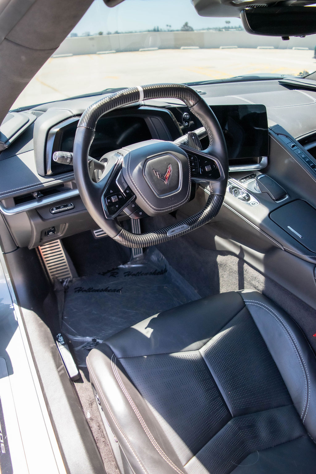 Chevrolet Corvette C8 Z06 sports car in Silver, available for rental in Orange County, CA