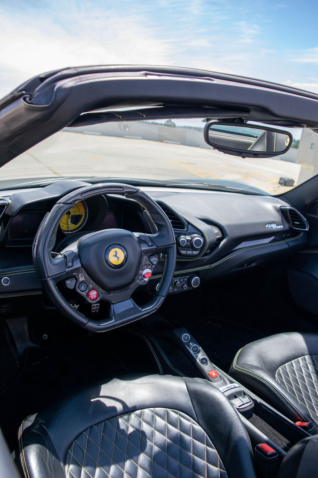 Grey Ferrari 488 Spider, 2 seats and 2 doors, rental in Orange County