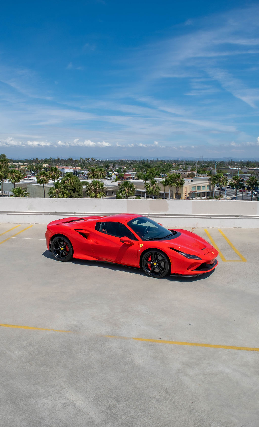 Ferrari F8 Spider in Red with Black and Red interior, Orange County rental