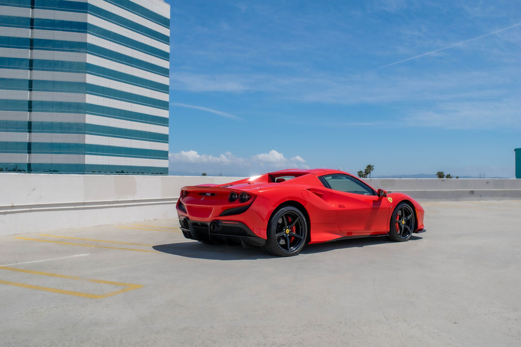 Red Ferrari F8 Spider, 2 seats and 2 doors, rental in Orange County
