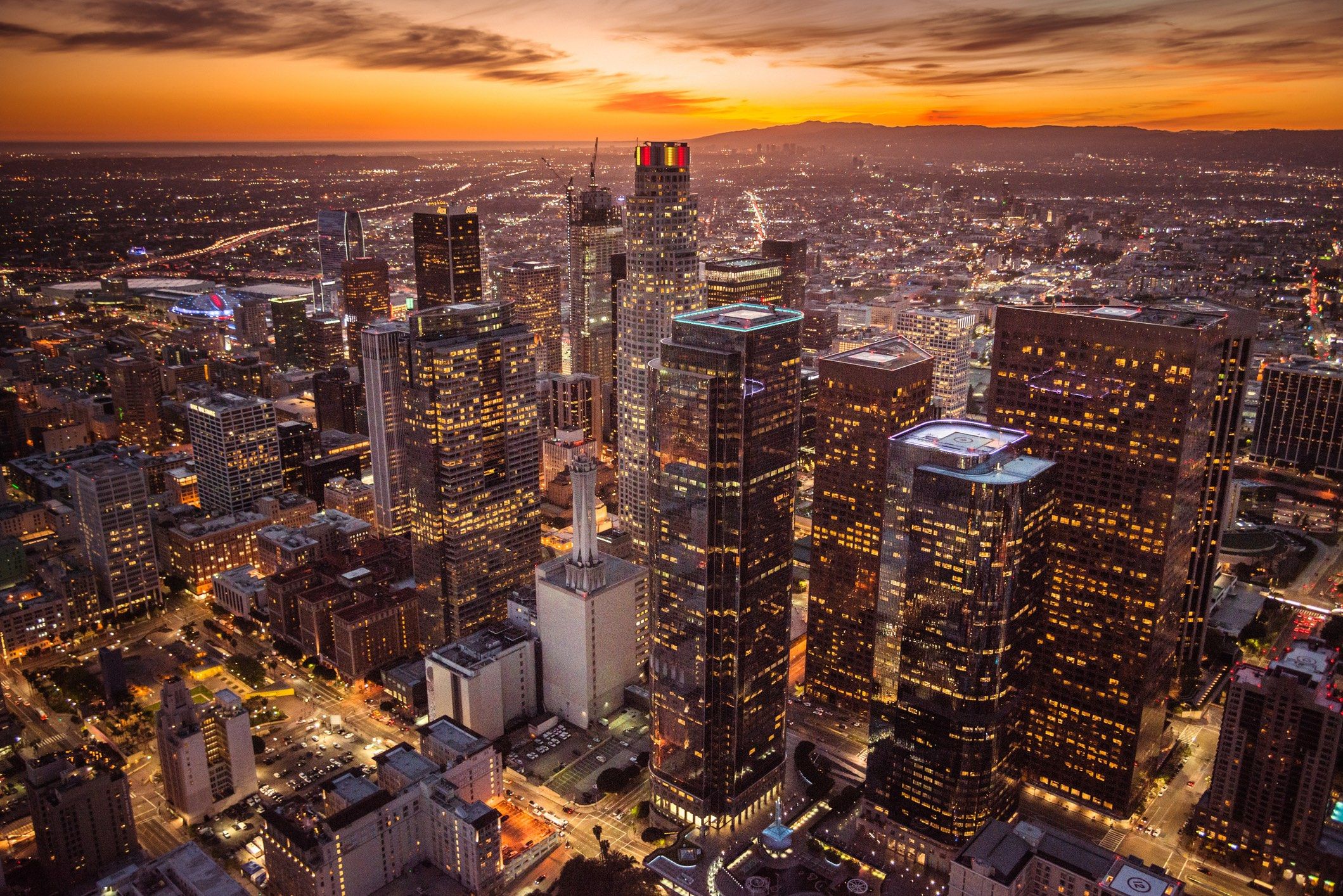 Downtown Los Angeles, where Prometheus Exotics delivers exotic car rentals