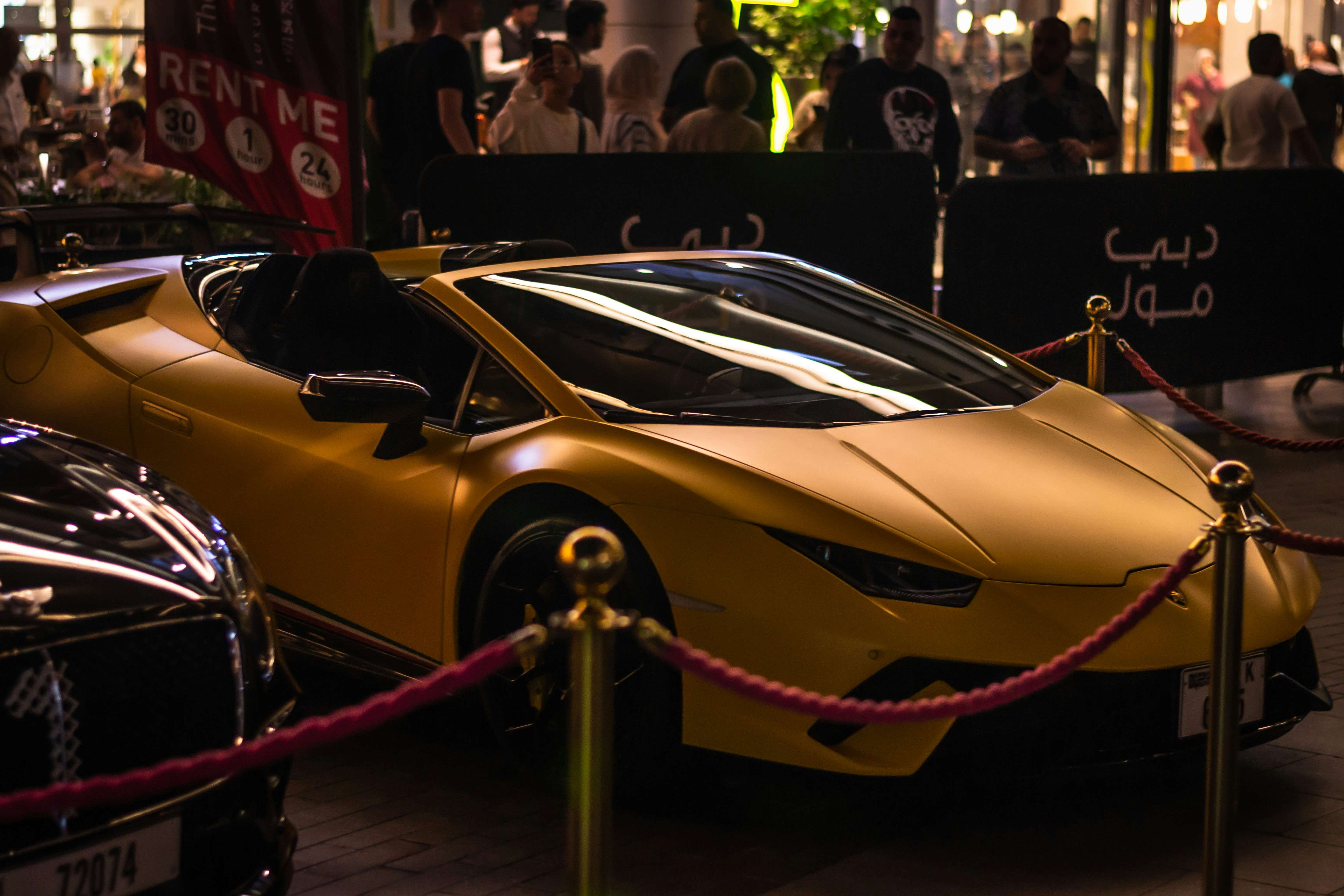 Gold exotic car rental in Southern California