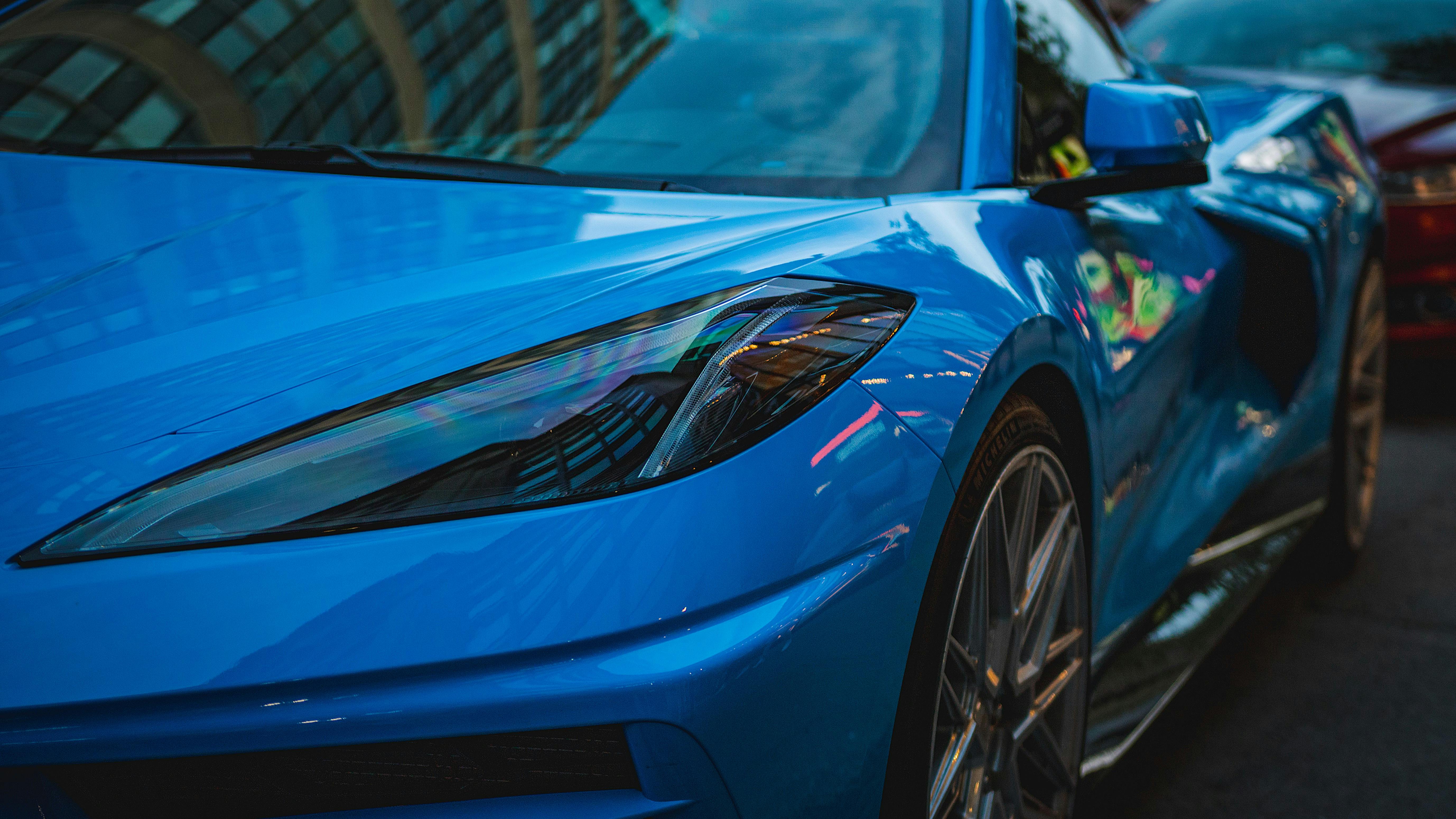 Blue exotic car rental in Southern California