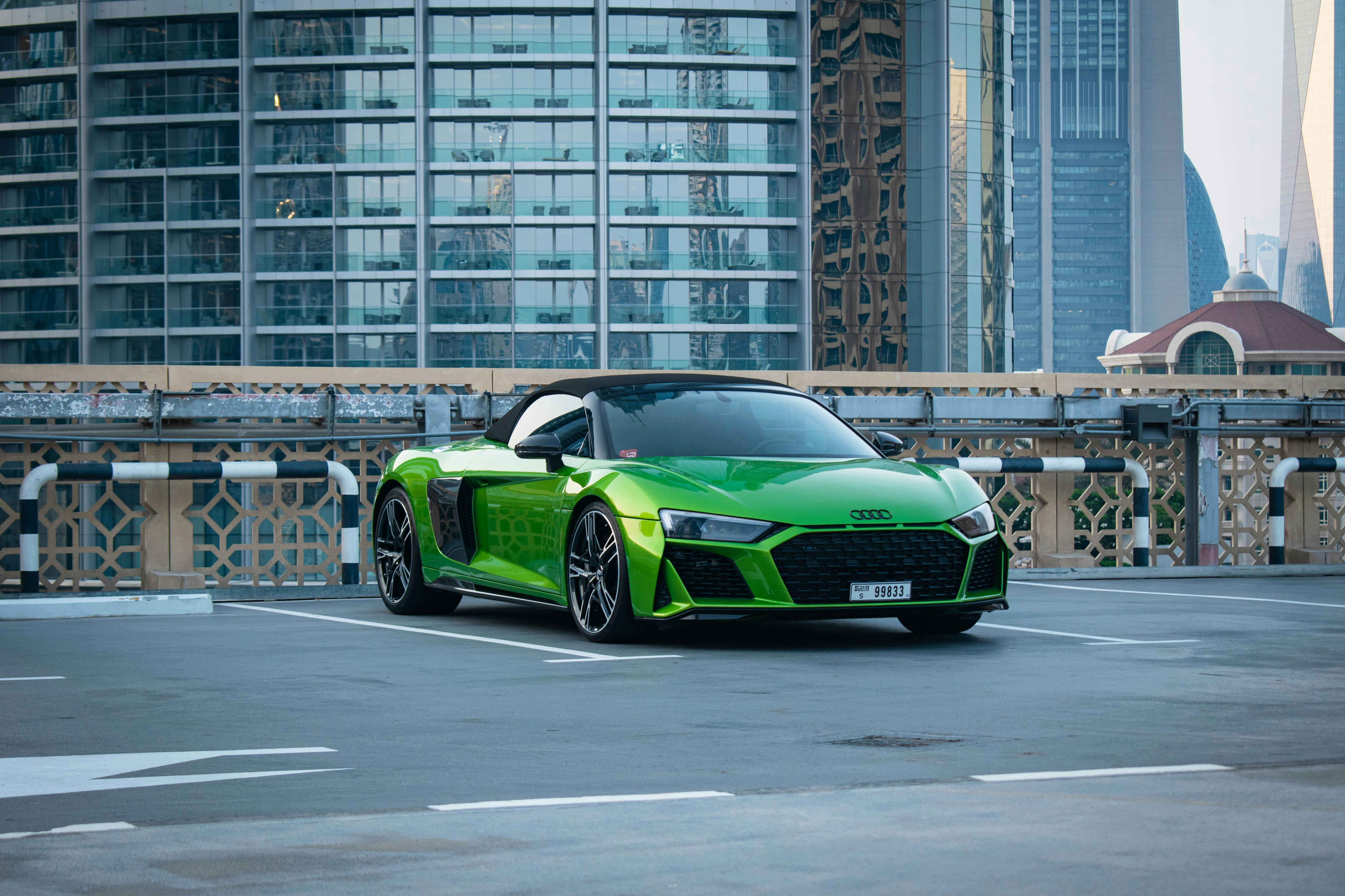 Green exotic car rental in Southern California