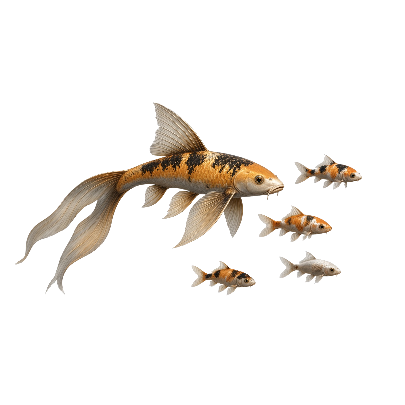 baby koi swimming in pond