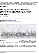 Clinically Significant Outcomes of Early Intensive Behavioral Intervention for Children With AutismSpectrum Disorders: An Individual Participant Data Meta- Analysis