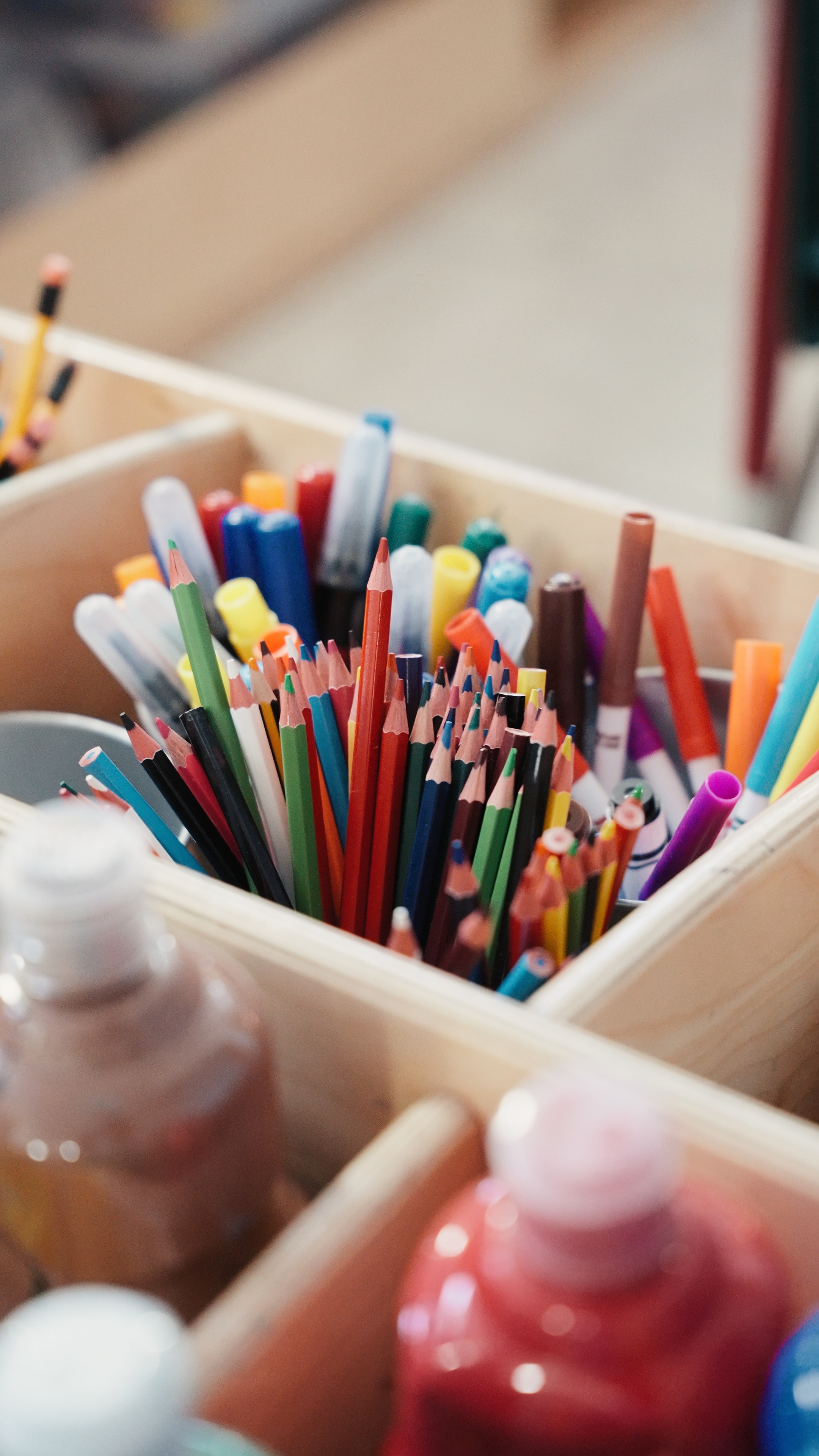 Art materials at Tots 2 Kids Edmonton