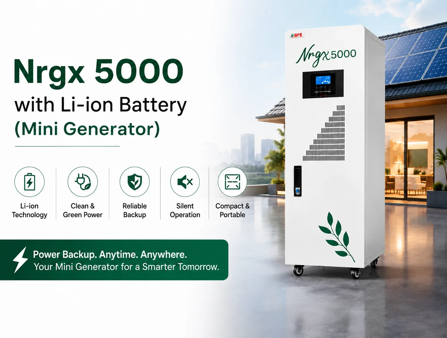 Nrgx 5000 UPS with Li-ion Battery(Mini Generator)