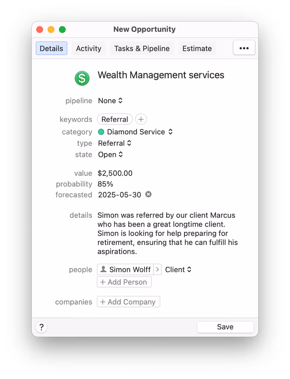 Mail sales opportunities