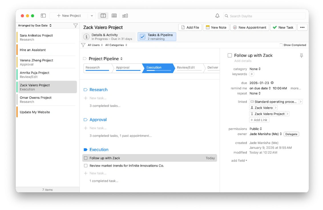 Project tracking