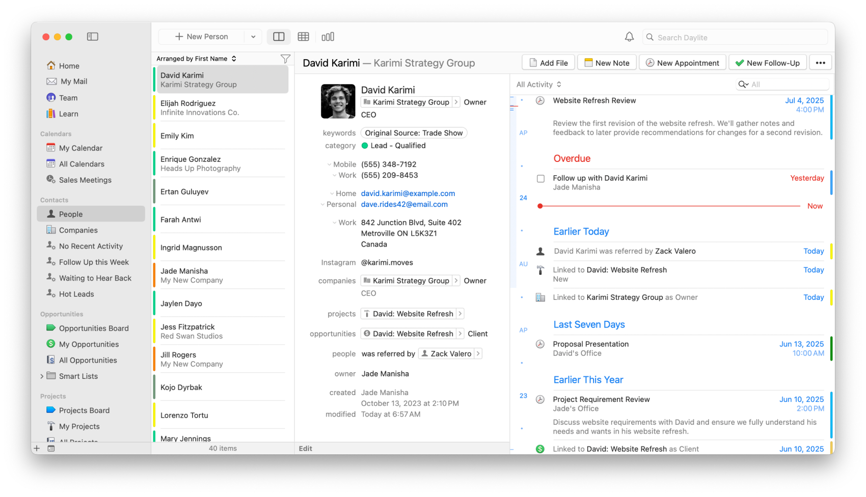 CRM client management