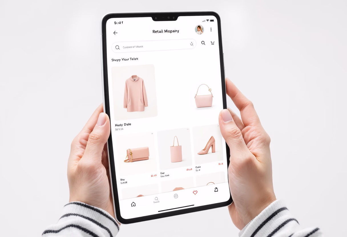 [interface] screenshot of app on a tablet (for a retail shopping app)
