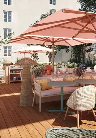 Soléo Prado, terrace in Marseille, bright relaxation area in 13008 near the Boulevard de Louvain.