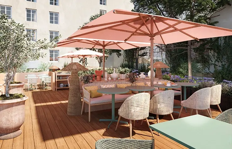 Soléo Prado, hotel in Marseille with terrace for breakfast or relaxation, located near the Boulevard de Louvain in the 8th arrondissement.