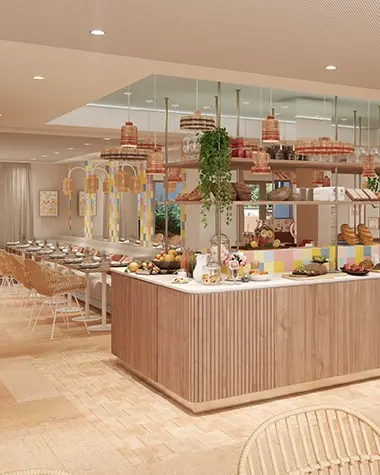 Soléo Prado, breakfast area and lobby in Marseille, friendly atmosphere a stone's throw from Place Castellane.