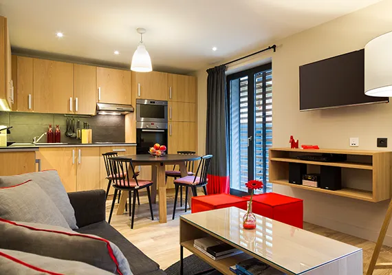 Appartement Le Lac Blanc cuisine heliopic chamonix mont-blanc