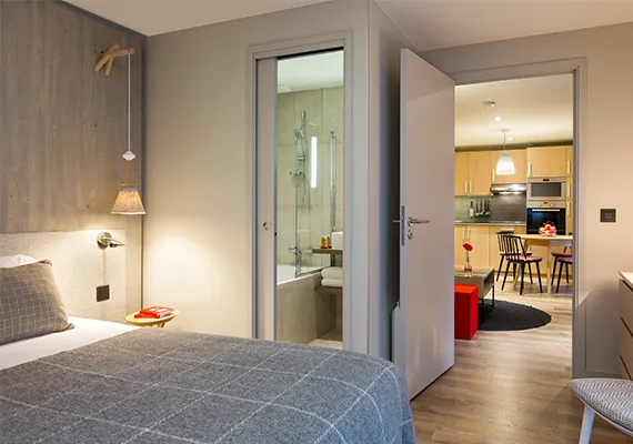 Appartement Le Nid D'Aigle chambre et salon heliopic chamonix mont-blanc