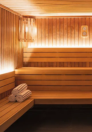 Spa sauna at the Heliopic Chamonix Mont-Blanc hotel
