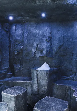 Ice cave at the spa of the Heliopic Hotel Chamonix Mont-Blanc