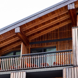 balcon hôtel heliopic Chamonix Mont-Blanc
