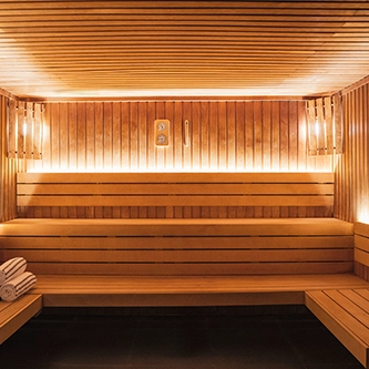 sauna intérieur heliopic Chamonix Mont-Blanc