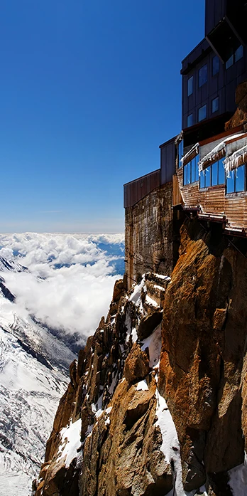 Mountain snow heliopic Chamonix Mont-Blanc