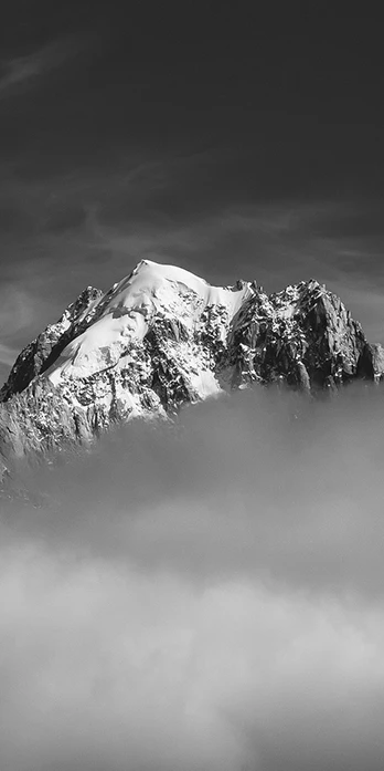 Bad weather mountain heliopic Chamonix Mont-Blanc