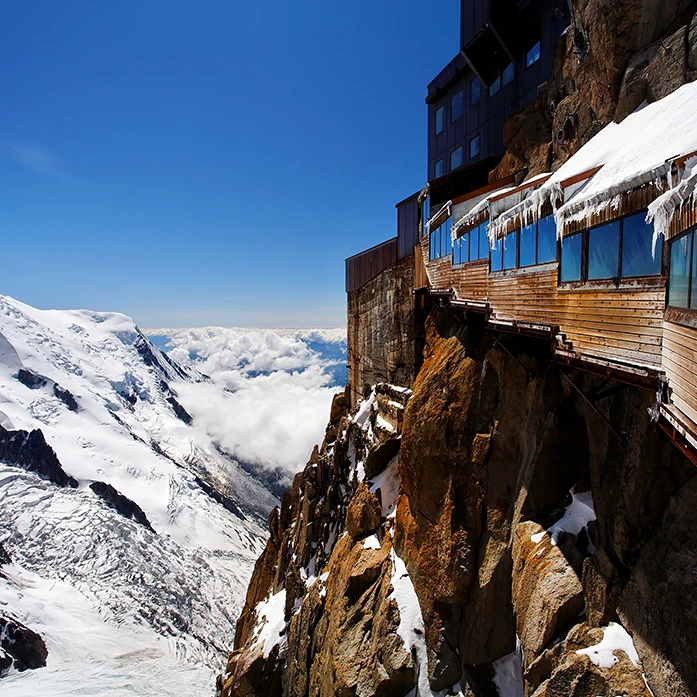 Mountain snow heliopic Chamonix Mont-Blanc