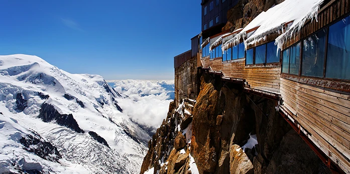 Mountain snow heliopic Chamonix Mont-Blanc
