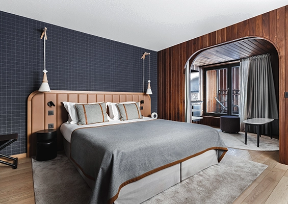 Chambre privilège lit heliopic chamonix mont-blanc