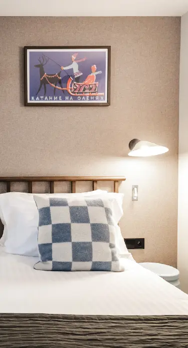 Heliopic Chamonix Mont-Blanc apartments seen from a headboard