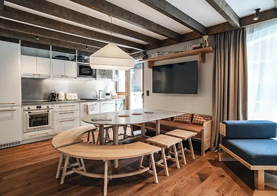 Appartement Elisabeth cuisine heliopic chamonix mont-blanc