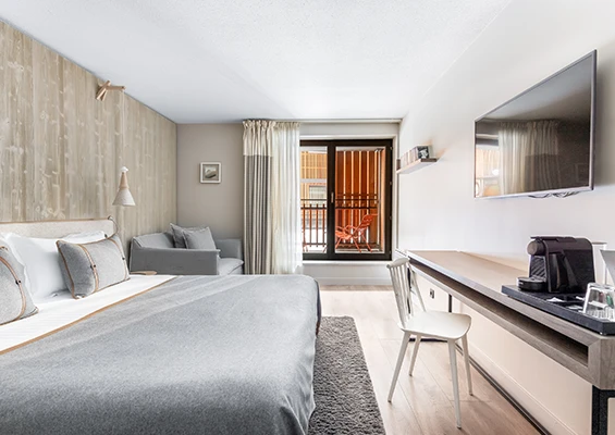 Chambre avec vue non dégagée tableau heliopic chamonix mont-blanc