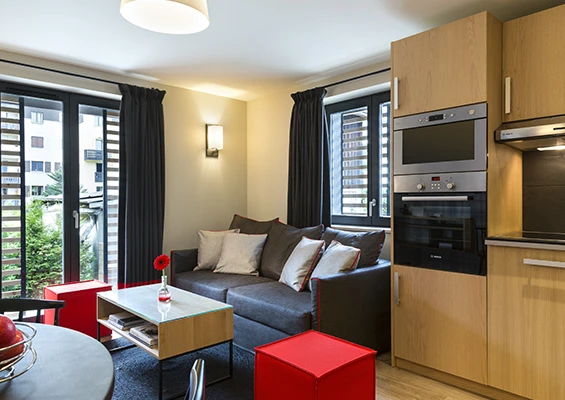Apartment Les Cosmices living room heliopic chamonix mont-blanc