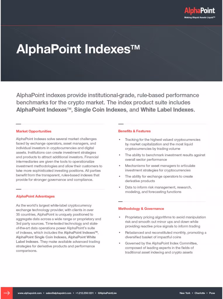 AlphaPoint Indexes Factsheet