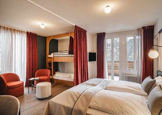 Chambre familiale au Braunbär hôtel à Wengen