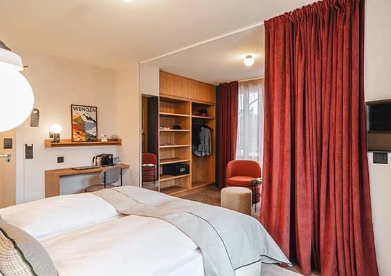 Chambre familiale lits superposés au Braunbär hôtel à Wengen