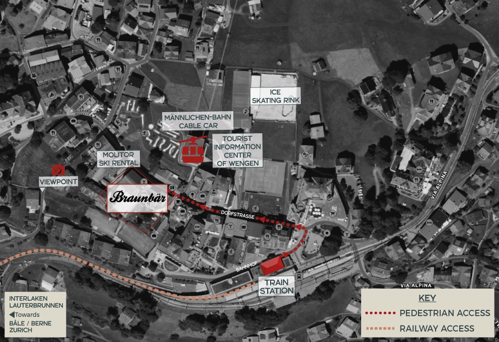 Lageplan Braunbär Hotel & Spa in Wengen