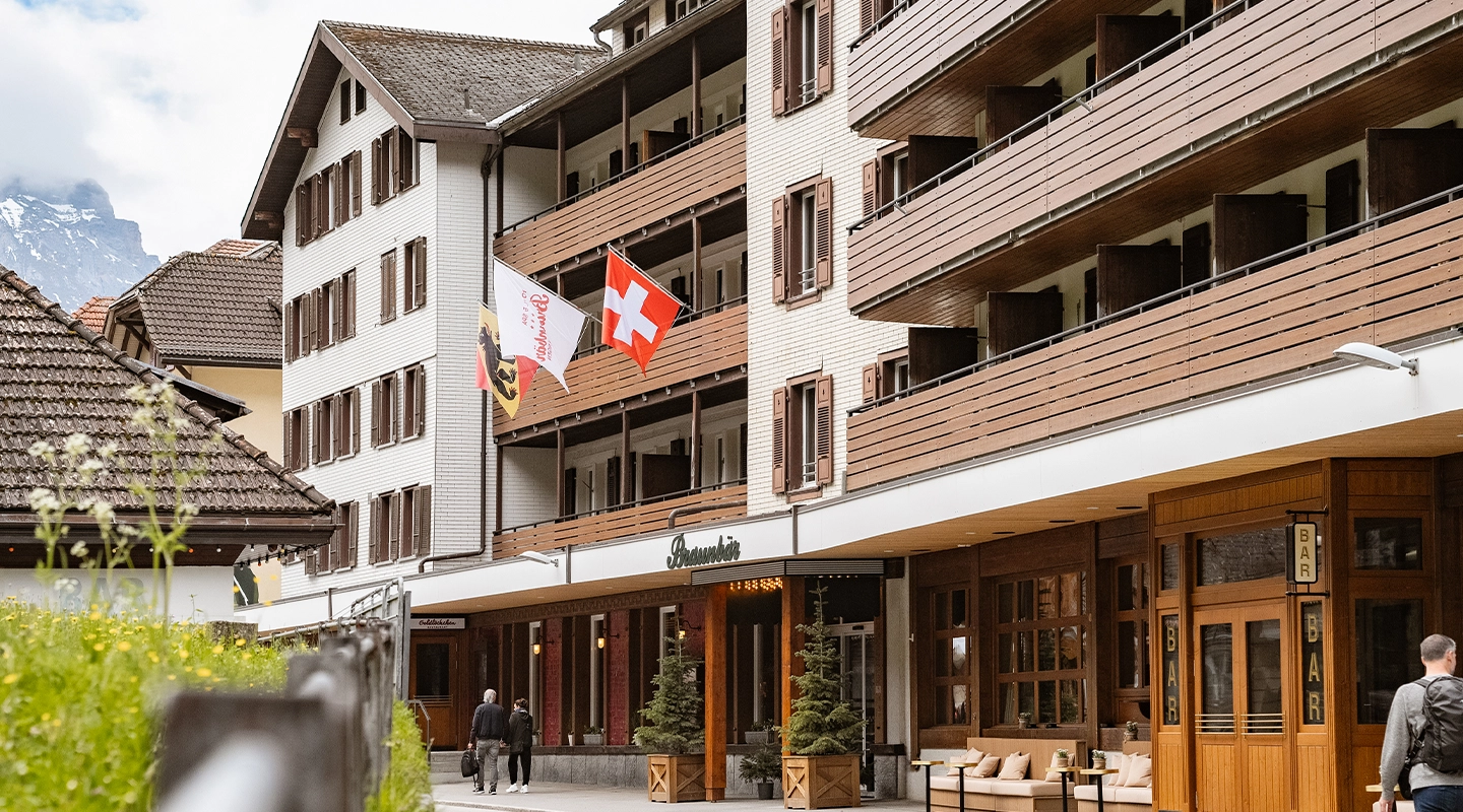 vue chambre hotel braunbär à wengen